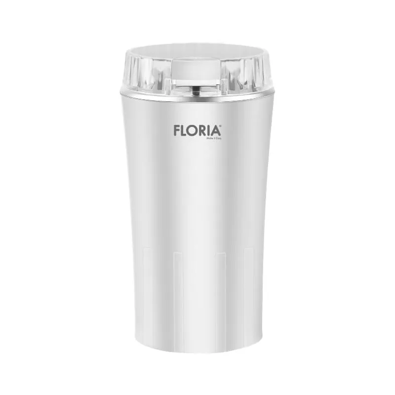 Rasnita electrica cafea Floria ZLN2398 - 350W, capacitate 60g, lame inox, design compact alb