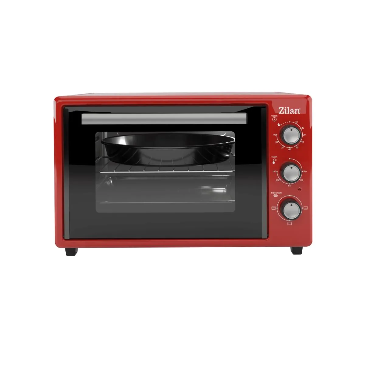 Cuptor electric Zilan ZLN5322 Gusto 35L, 1800W, timer 90 min, 250°C - Rosu