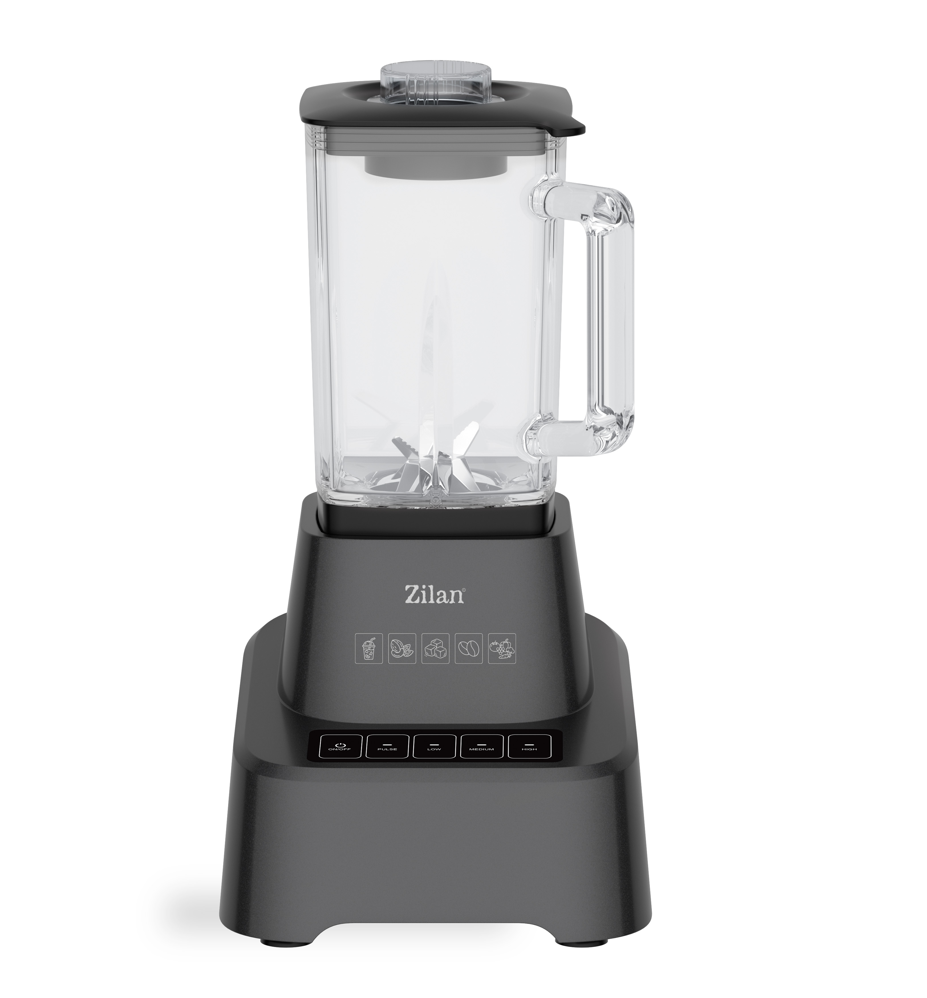 Blender si Tocator electric 2 in 1 ZILAN ZLN4310, Zdrobitor gheata, Vas din sticla, Capacitate 1.6L, Picioruse anti-derapante, Putere 1200W