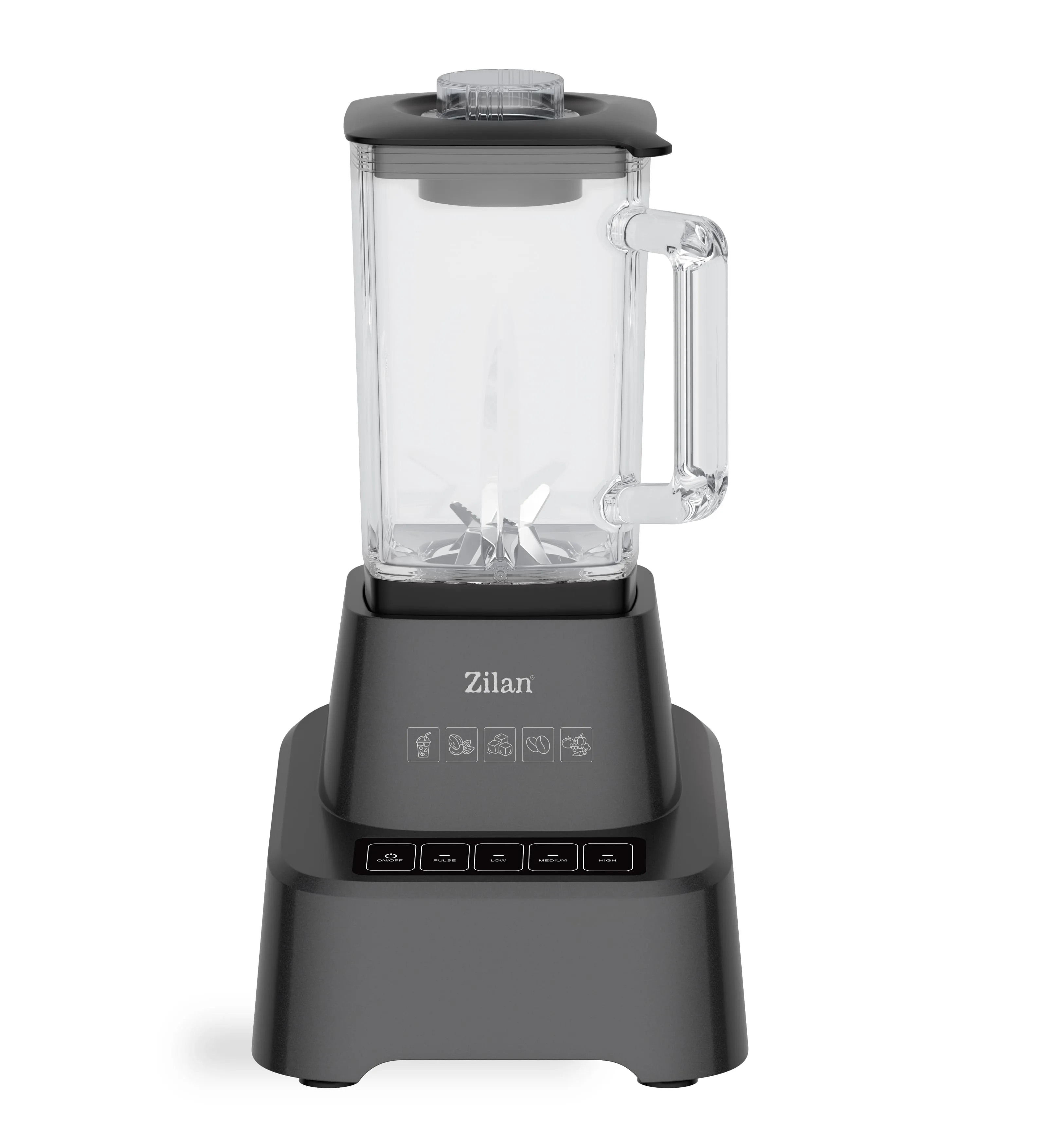 Blender si Tocator electric 2 in 1 ZILAN ZLN4310, Zdrobitor gheata, Vas din sticla, Capacitate 1.6L, Picioruse anti-derapante, Putere 1200W