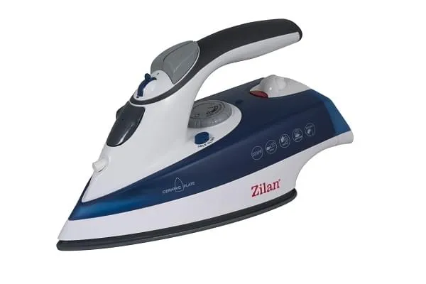 Fier de calcat cu abur ZILAN ZLN-8082, 2200W, talpa ceramica, functie autocuratare, albastru