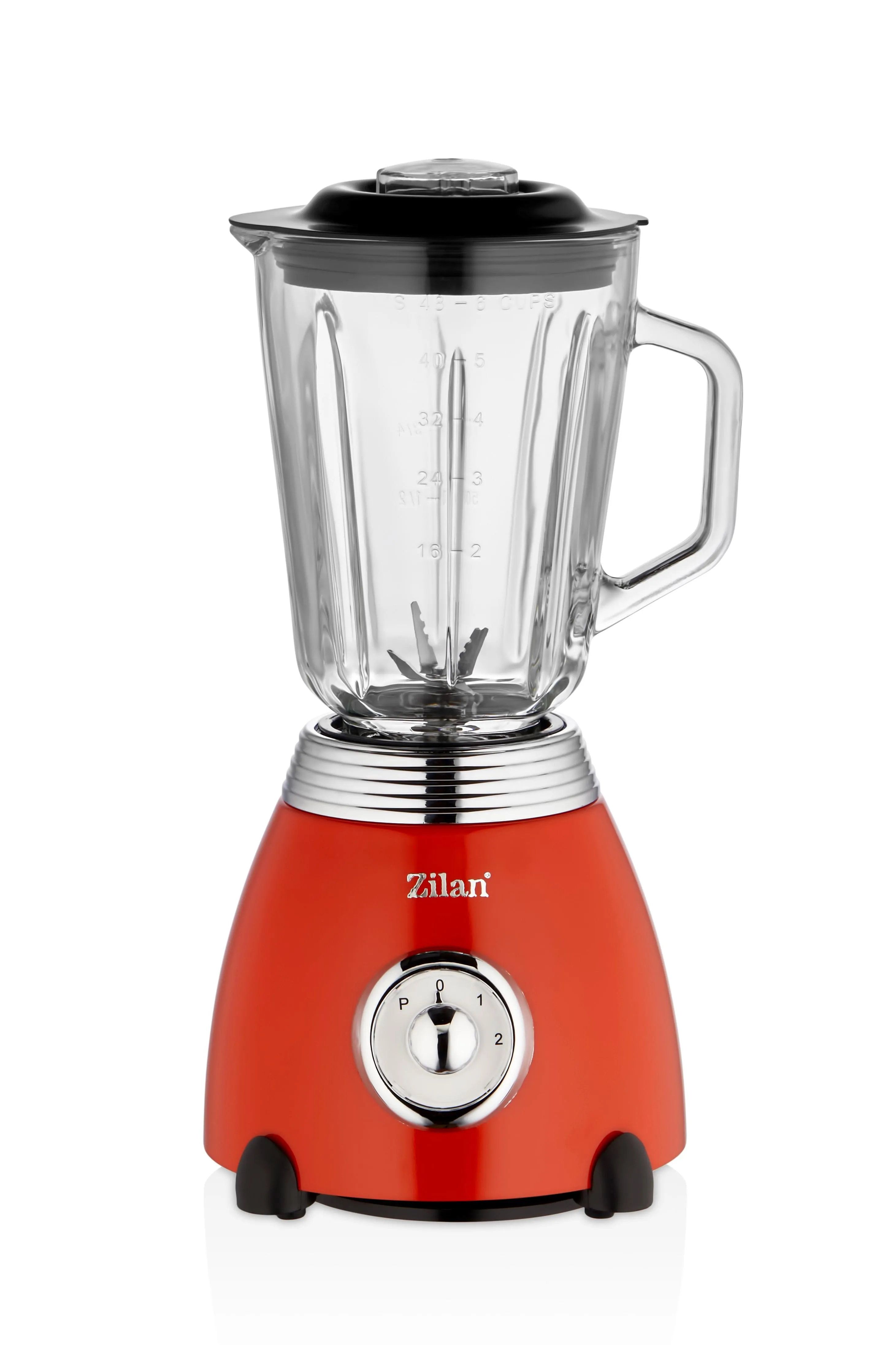 Blender Retro Zilan ZLN7057 Rosu - 1.5L, 500W, lame otel, design vintage