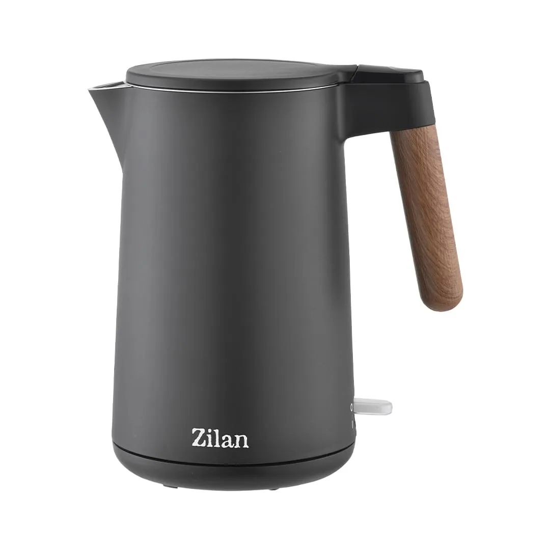 Fierbator electric Zilan ZLN5427, 1.5 L, 2200 W, cu pereti dubli si baza rotativa 360°
