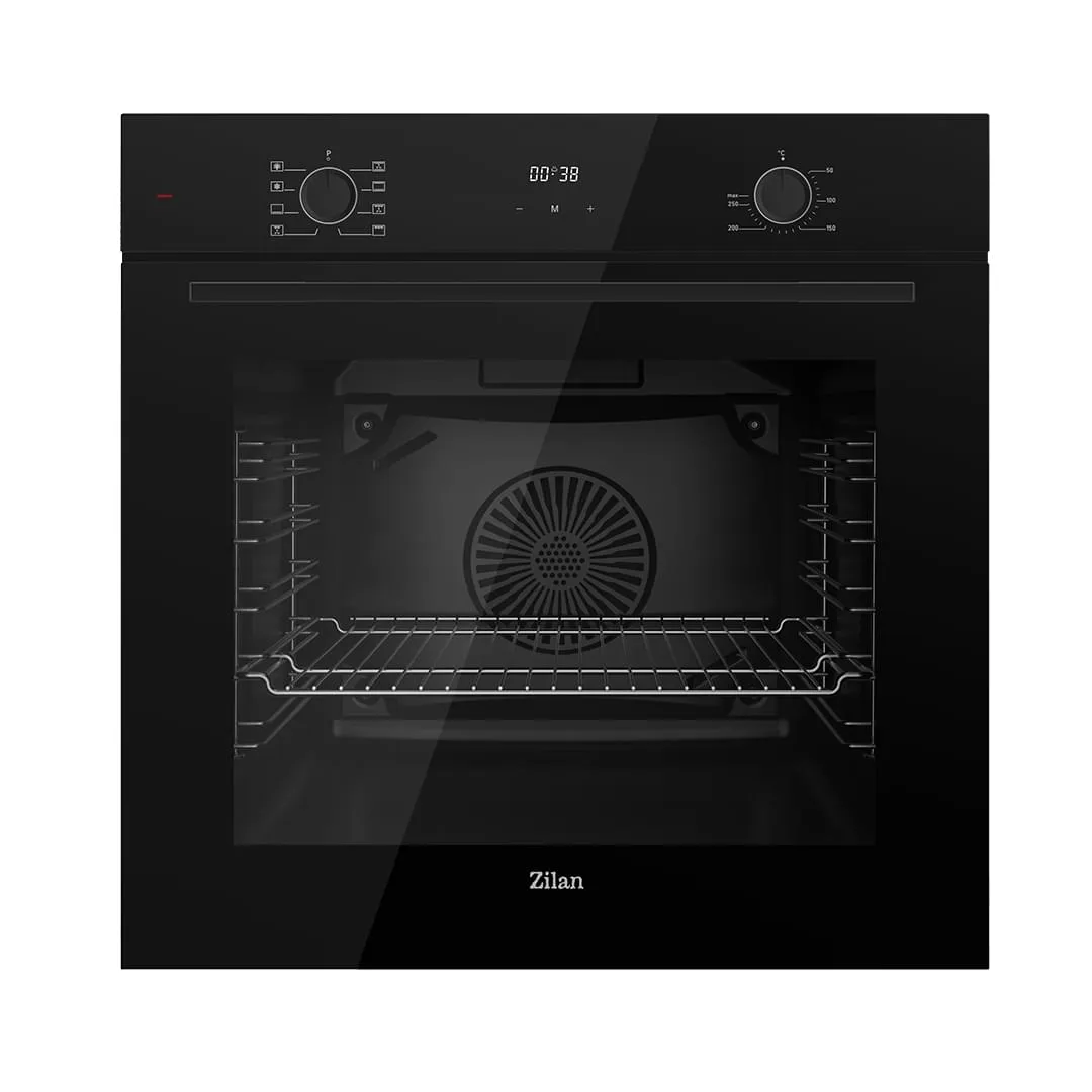 Cuptor electric incorporabil Zilan ZLN6422, 73 L, 8 functii, ventilare Turbo, grill, afisaj LED, negru
