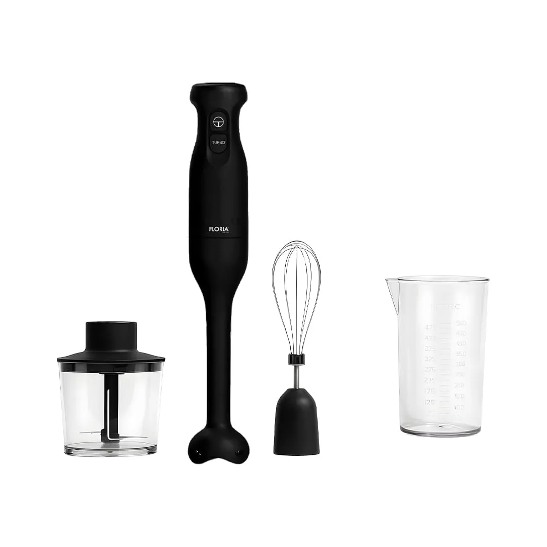Blender de mana 4 in 1 Floria ZLN5383, 300W, 2 viteze, accesorii tocator si tel