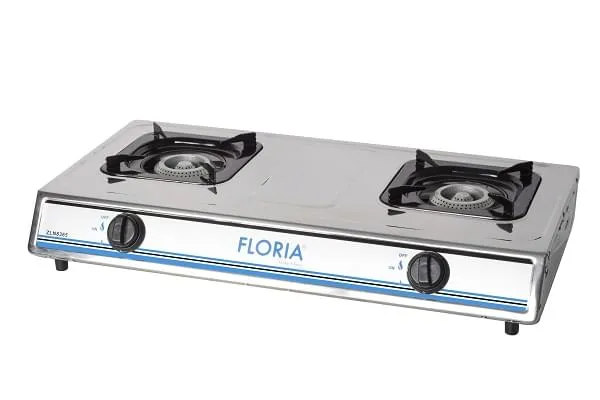 Aragaz portabil Zilan Floria 2 ochiuri - Inox premium, GPL butelie, aprindere piezoelectrica ZLN8365