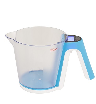 Cantar digital de bucatarie Zilan ZLN-7788 cu bol - 2kg, precizie 1g, Display LCD, Albastru