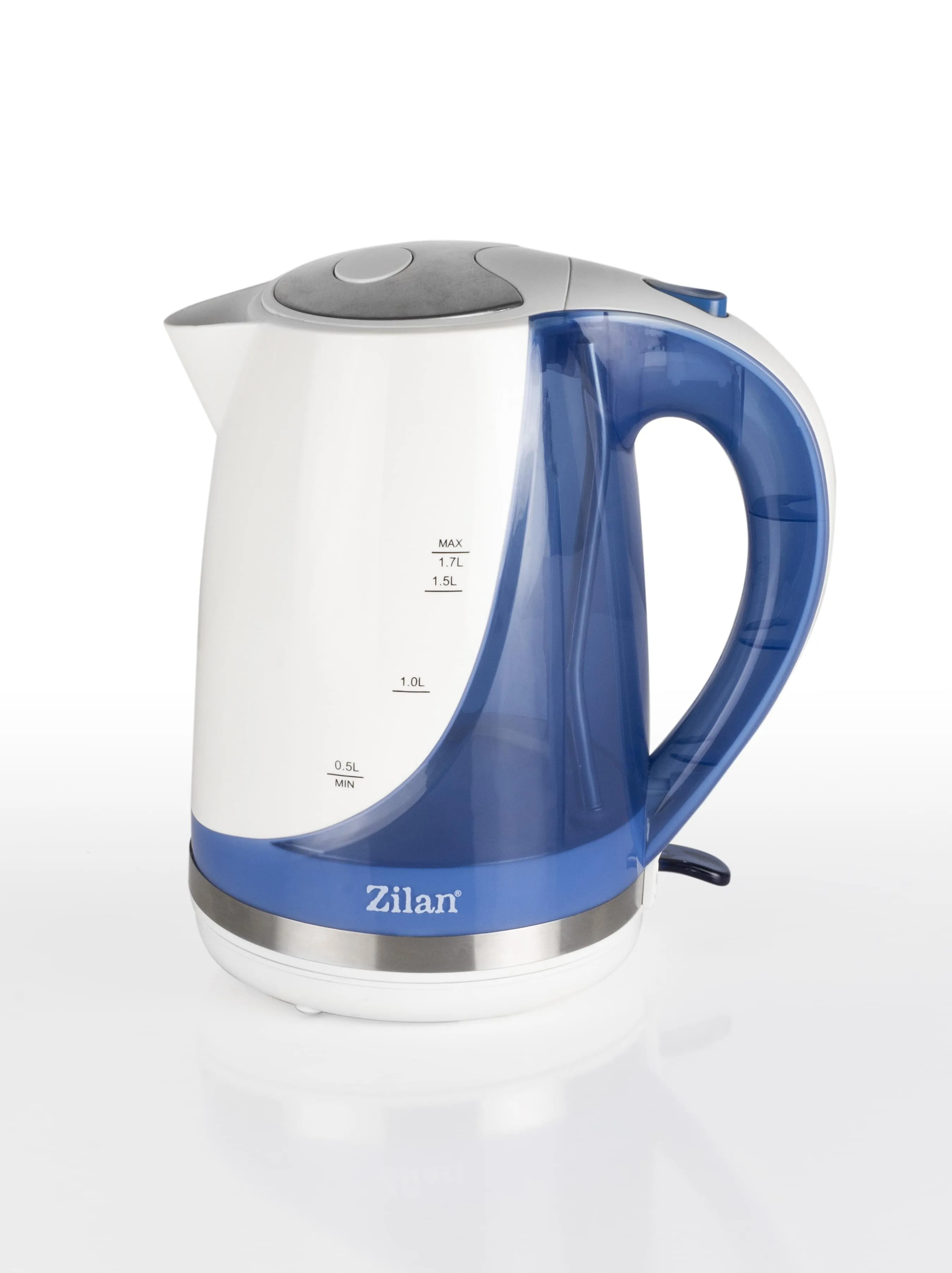 Fierbator Electric ZILAN ZLN-1303 - 1.7L, 2200W, Albastru, Baza rotativa 360°