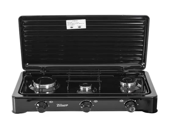 Aragaz GPL 3 arzatoare ZILAN ZLN-0032 Negru - perfect pentru case de vacanta si bucatarii mici