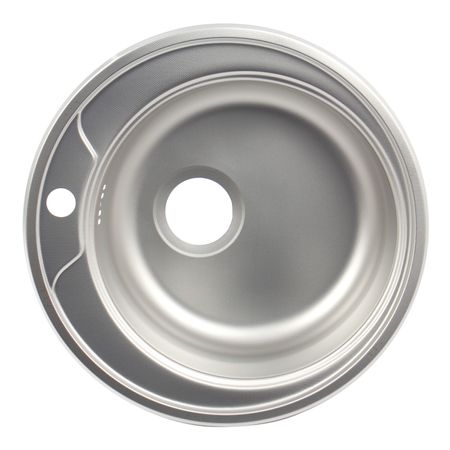 Chiuveta bucatarie inox rotunda 48cm - finisaj anticalcar, pentru blat ZLN-6300