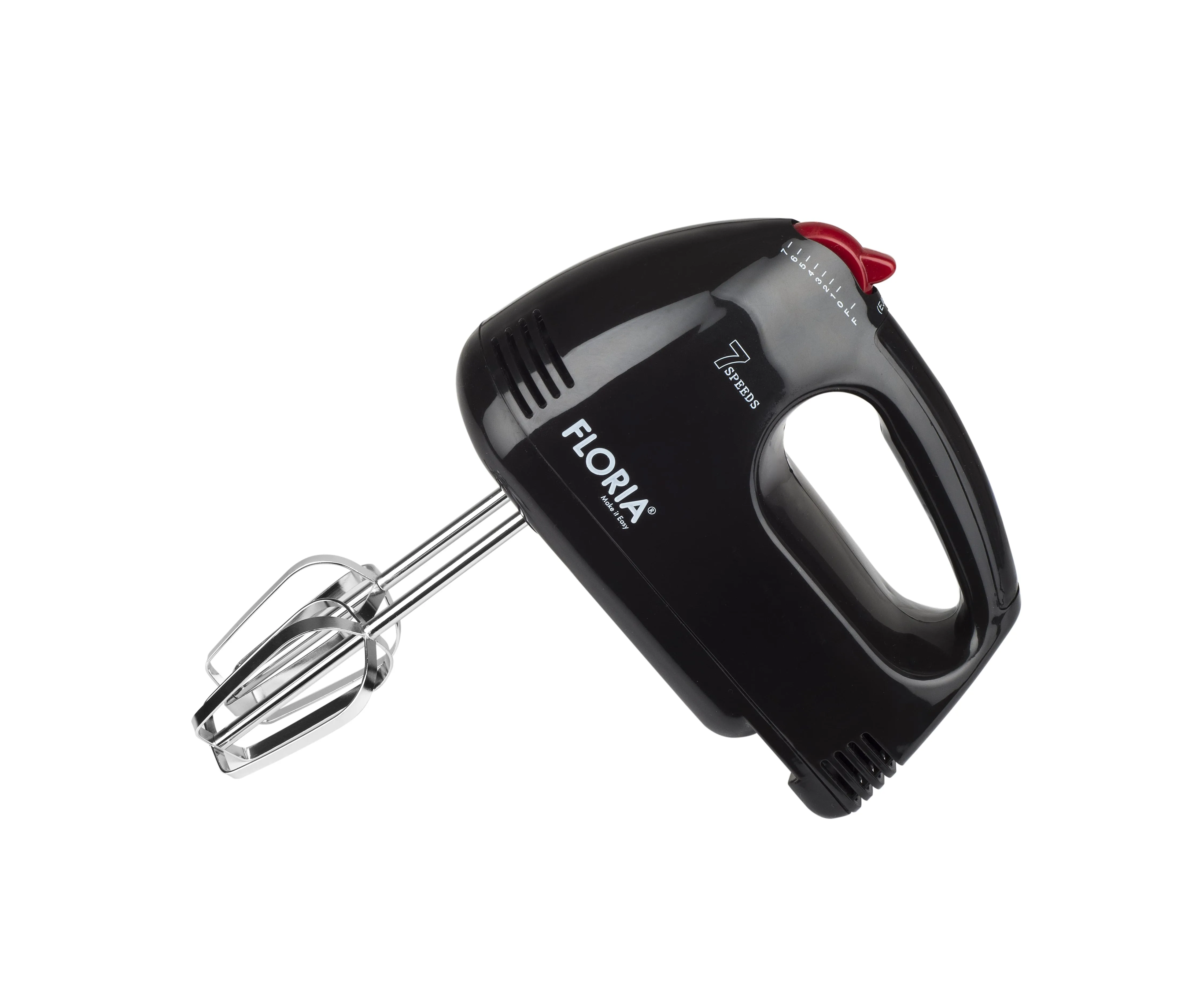 Mixer de mana Floria ZLN-7567, negru - 150W, 7 viteze, design ergonomic + accesorii complete