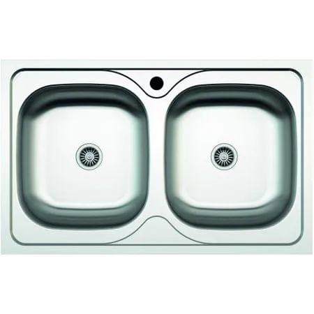 Chiuveta bucatarie inox anticalcar Z-INOX ZLN-0216 - 2 cuve, 80x50 cm, incastrabila