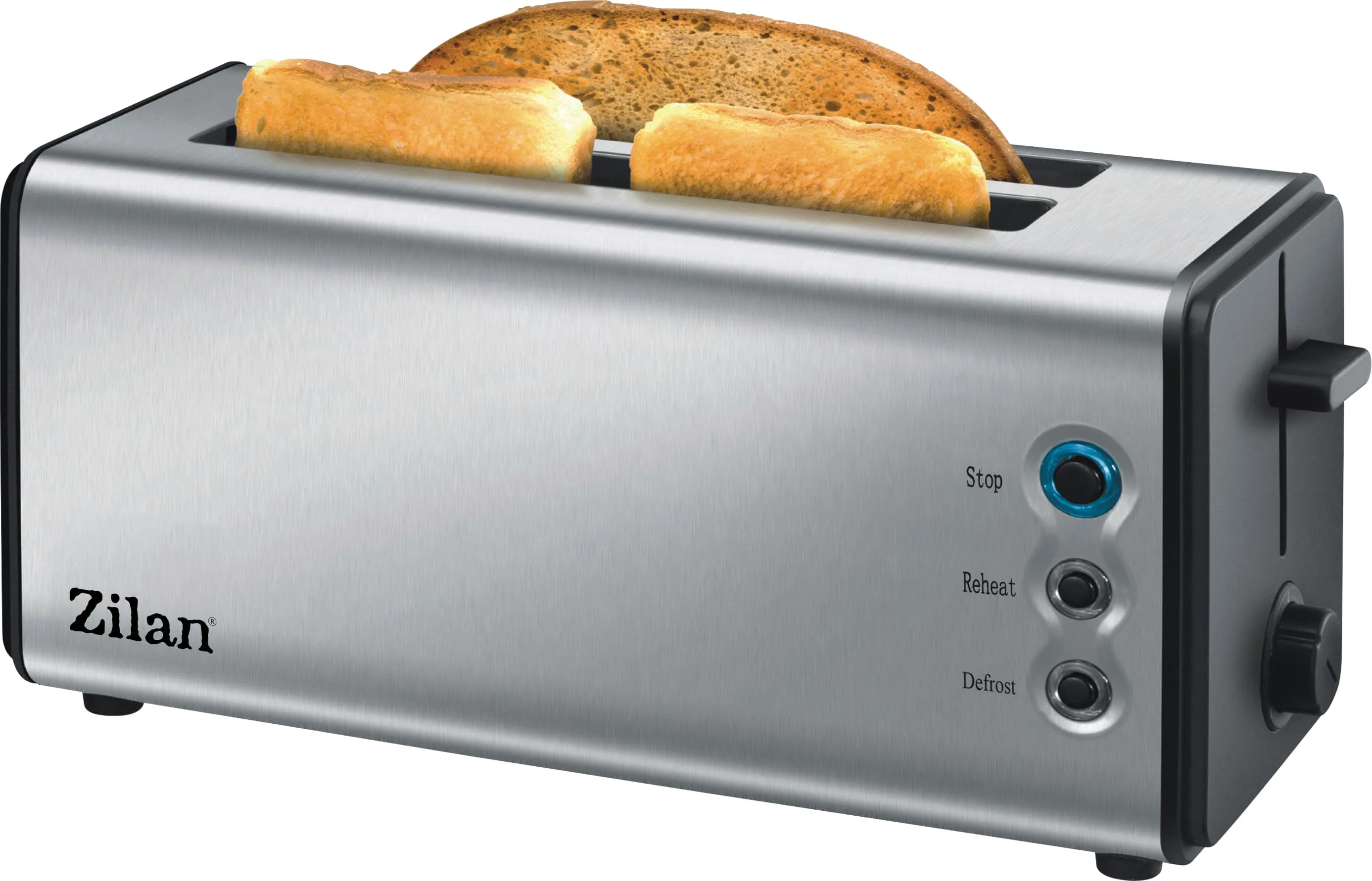 Prajitor paine Zilan ZLN2720, 4 felii, inox, 1300W, 6 trepte de rumenire, functii multiple