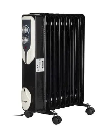 Calorifer electric Floria ZLN-3659 - 2000W, 9 elemente, termostat reglabil, negru