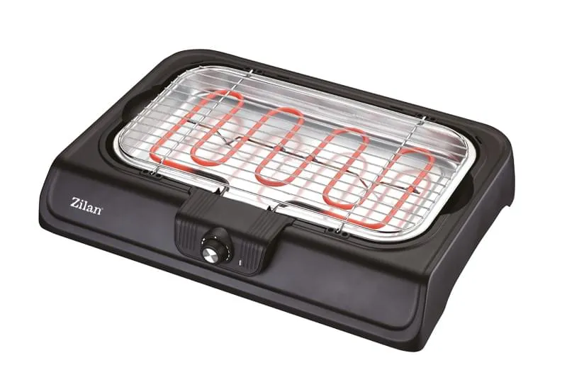 Gratar electric ZILAN ZLN-3772, 2000W, termostat reglabil, suprafata gatire 41x14cm, fara fum