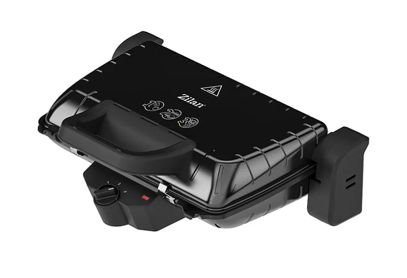 Sandwich-Maker si Grill Zilan ZLN-4021, 1600W, placi antiaderente, negru/ inox - pentru 3 sandwiches simultan