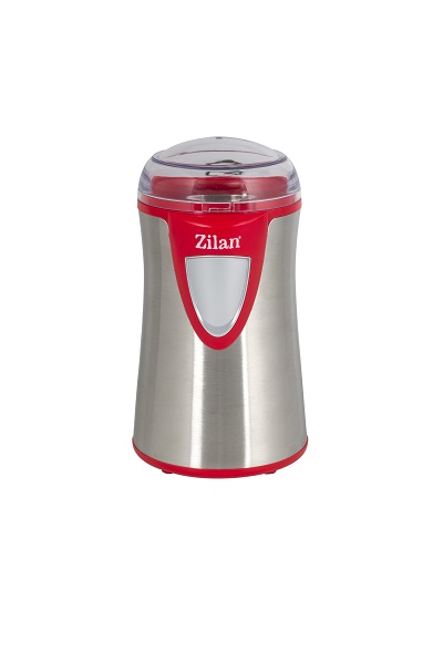 Rasnita electrica pentru cafea Zilan ZLN-8012 - 150W, inox, argintiu/ rosu, 50g