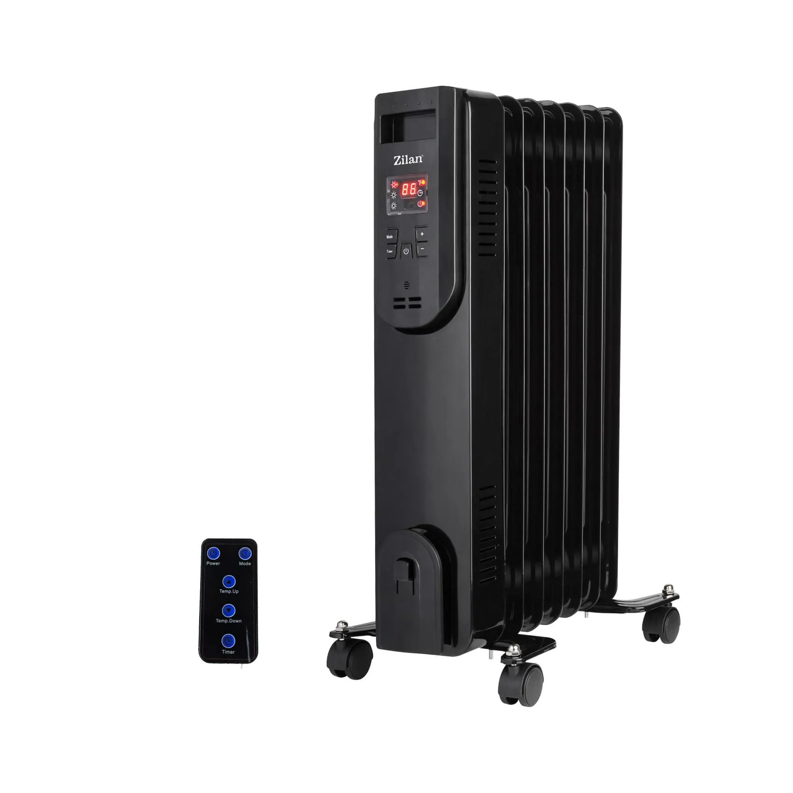 Calorifer electric cu ulei Zilan ZLN-3031 - 2000W, 9 elementi, telecomanda si ecran LED