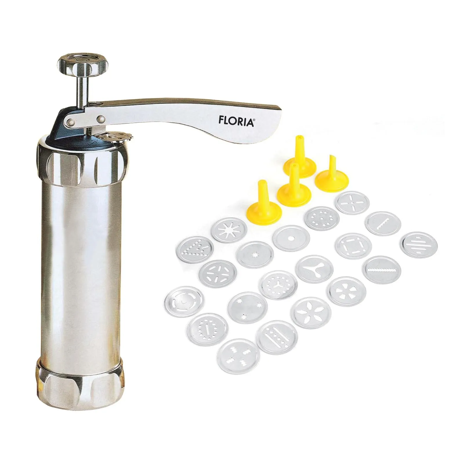 Aparat pentru fursecuri si biscuiti FLORIA ZLN-2652 - set complet cu 20 forme si 4 palnii ornare