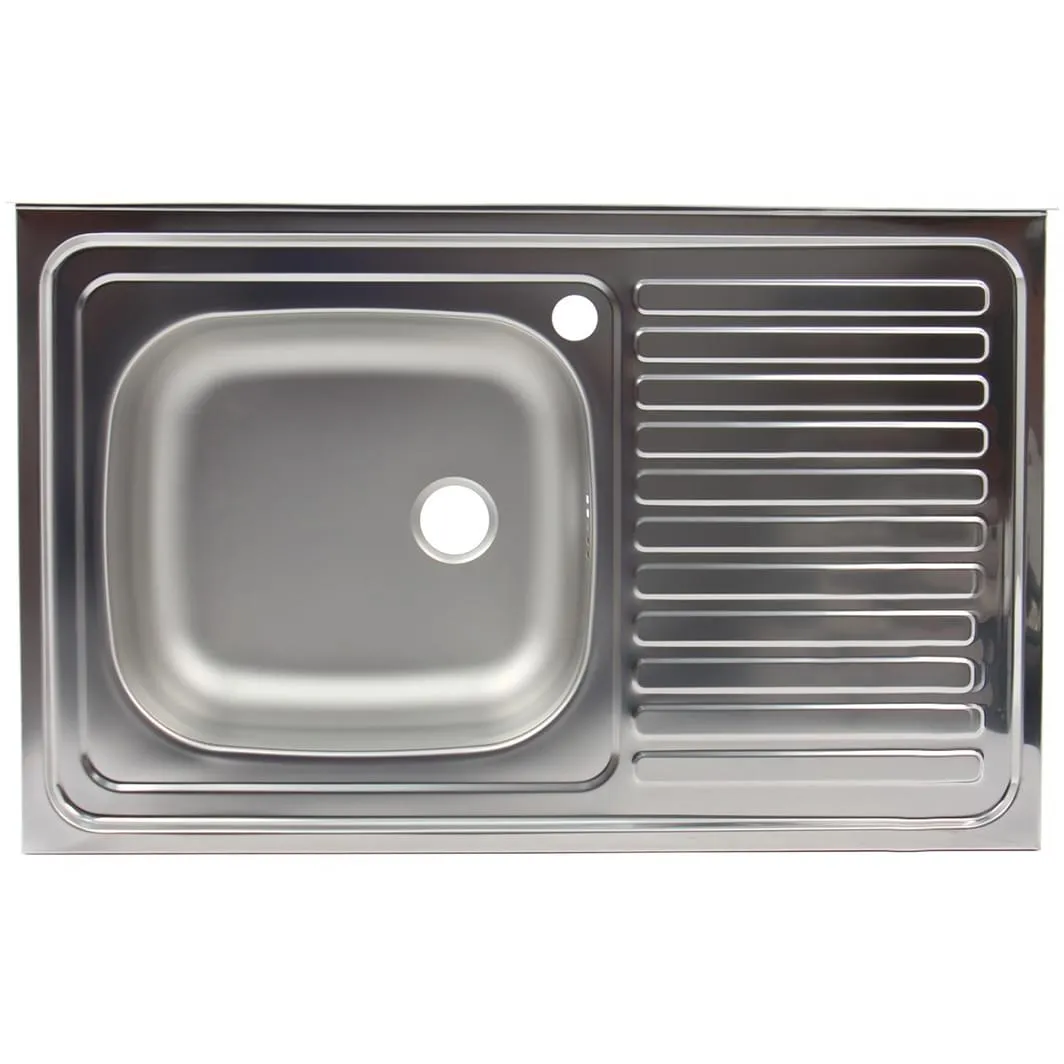 Chiuveta inox anticalcar Z-INOX ZLN-9195ST cu picurator - cuva stanga 50x80cm + racord flexibil