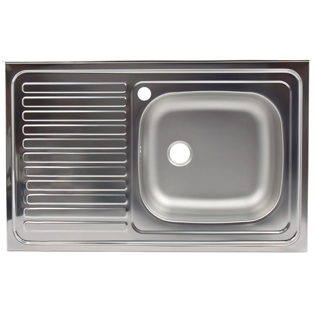 Chiuveta bucatarie Z-INOX ZLN-0193DR cu picurator dreapta 80x50cm - Inox anticalcar 304 SS + racord flexibil inclus