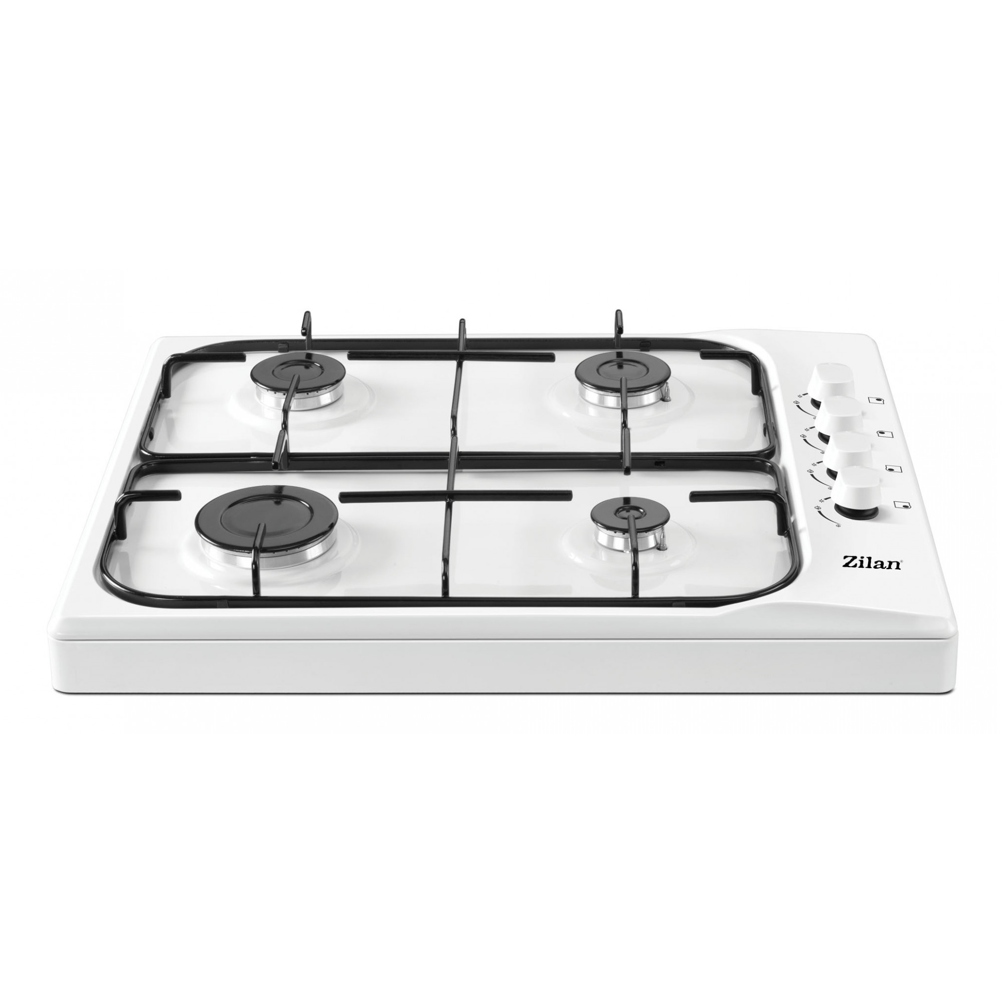 Aragaz GPL 4 arzatoare ZILAN ZLN-1518 emailat alb - 7kW butoane laterale
