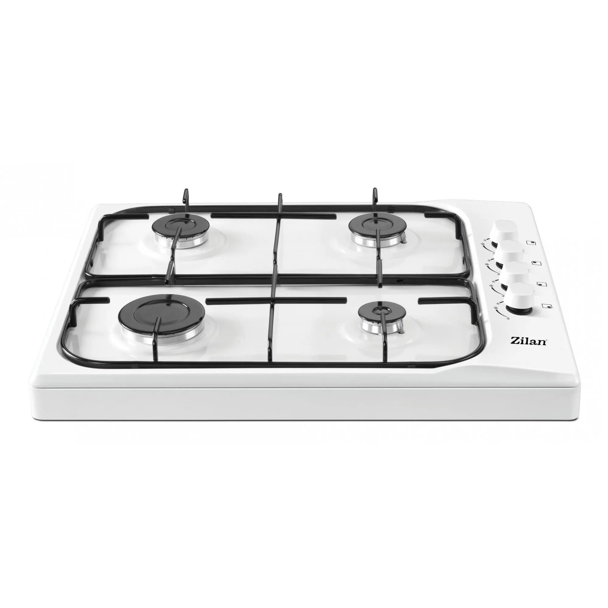 Aragaz GPL 4 arzatoare ZILAN ZLN-1518 emailat alb - 7kW butoane laterale
