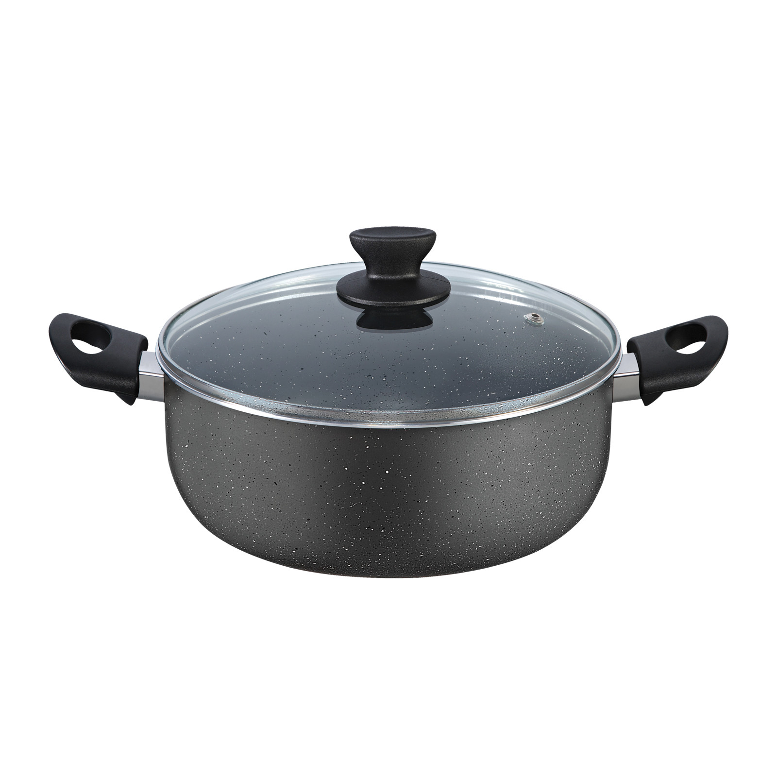 Cratita din aluminiu ZILAN ZLN-2003, 28cm, 6L, cu capac sticla termorezistenta si interior neaderent