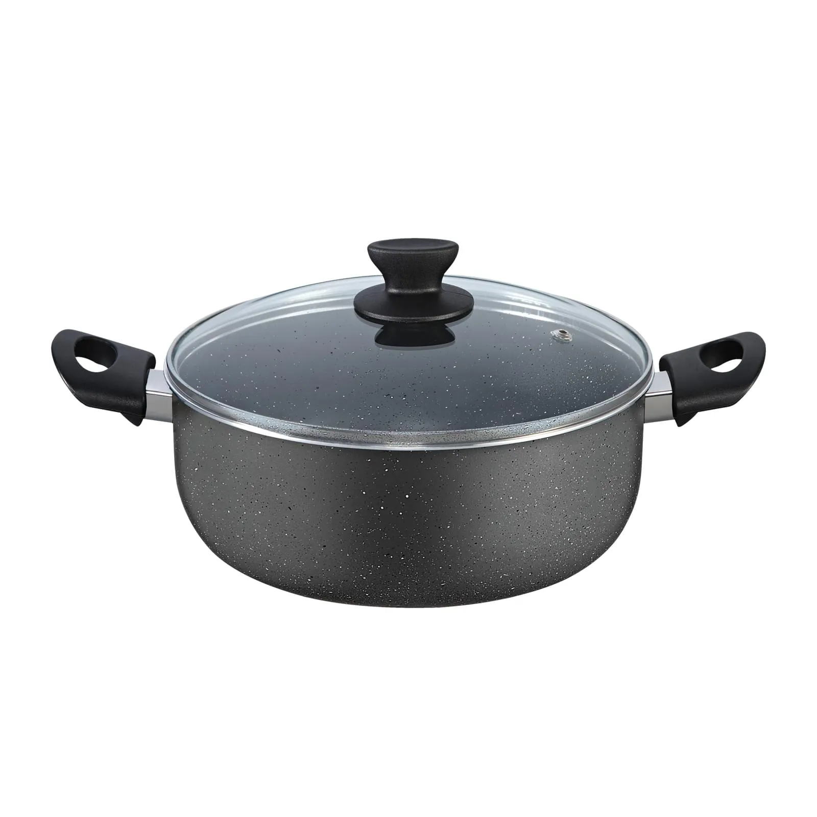Cratita aluminiu ZILAN 24cm 3L cu capac sticla - interior antiaderent premium