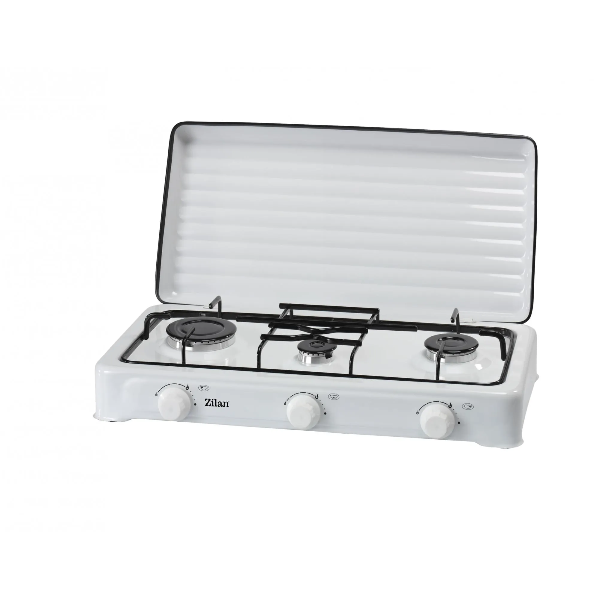 Aragaz GPL Zilan ZLN-0032 - 3 Arzatoare, Alb, 4.8kW - Perfect pentru Bucatarii mici si Case de Vacanta