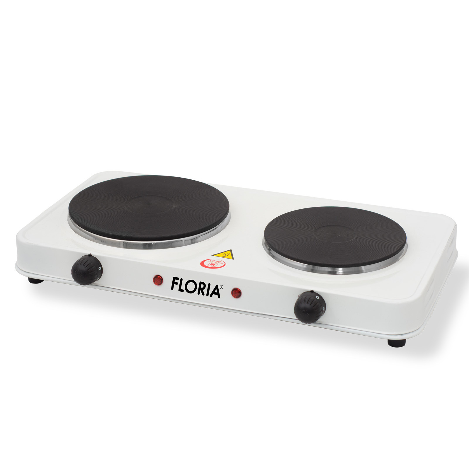 Plita electrica Floria ZLN-2843 - 2 ochiuri, 2500W, termostat reglabil, design compact, alb