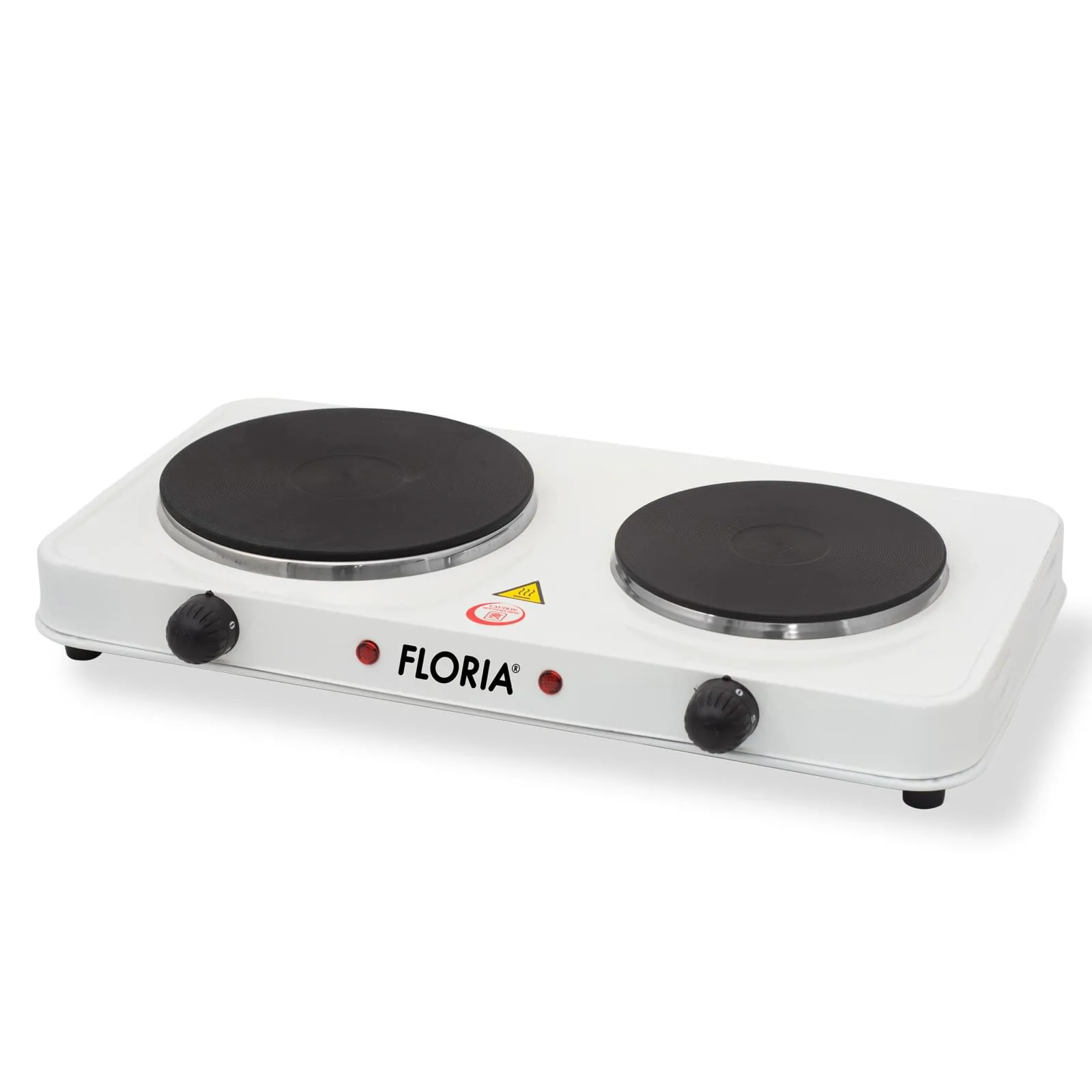 Plita electrica Floria ZLN-2843 - 2 ochiuri, 2500W, termostat reglabil, design compact, alb