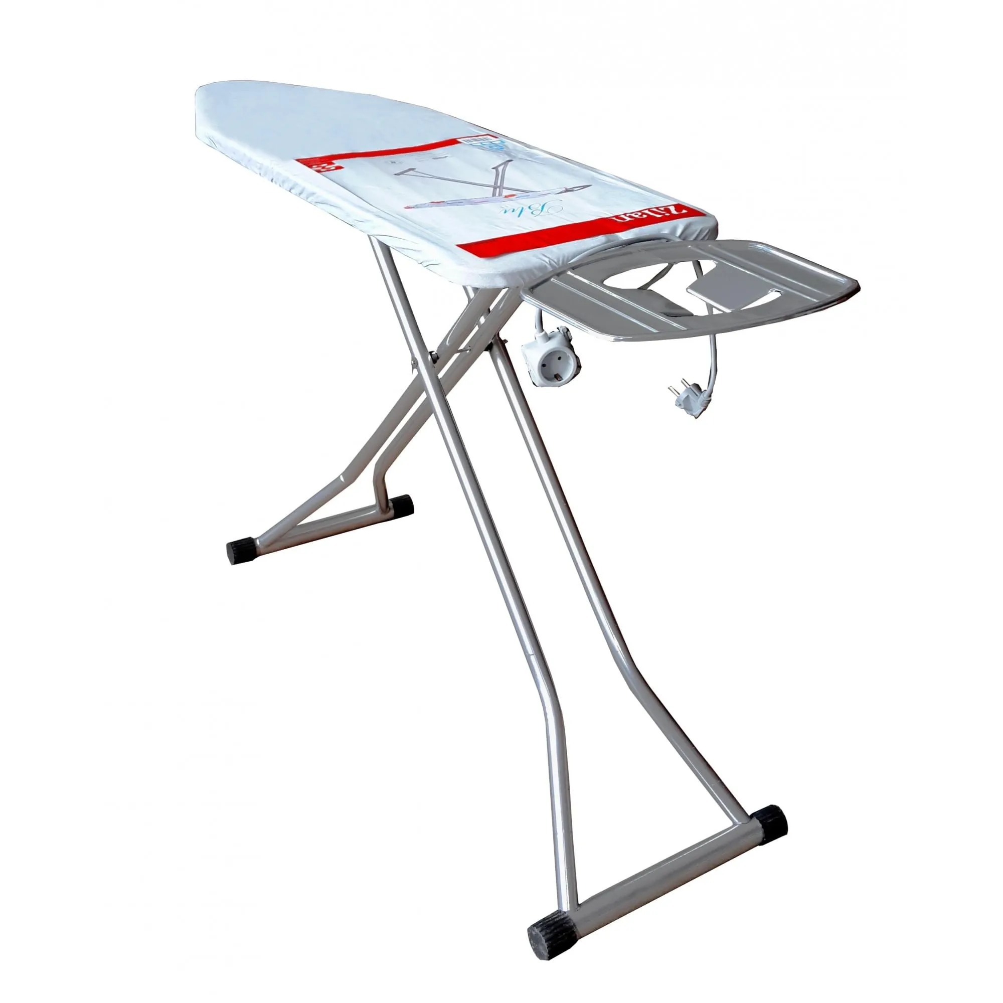 Masa de calcat ZILAN ZLN-4535 cu priza electrica, 114x38 cm, cadru metal rezistent