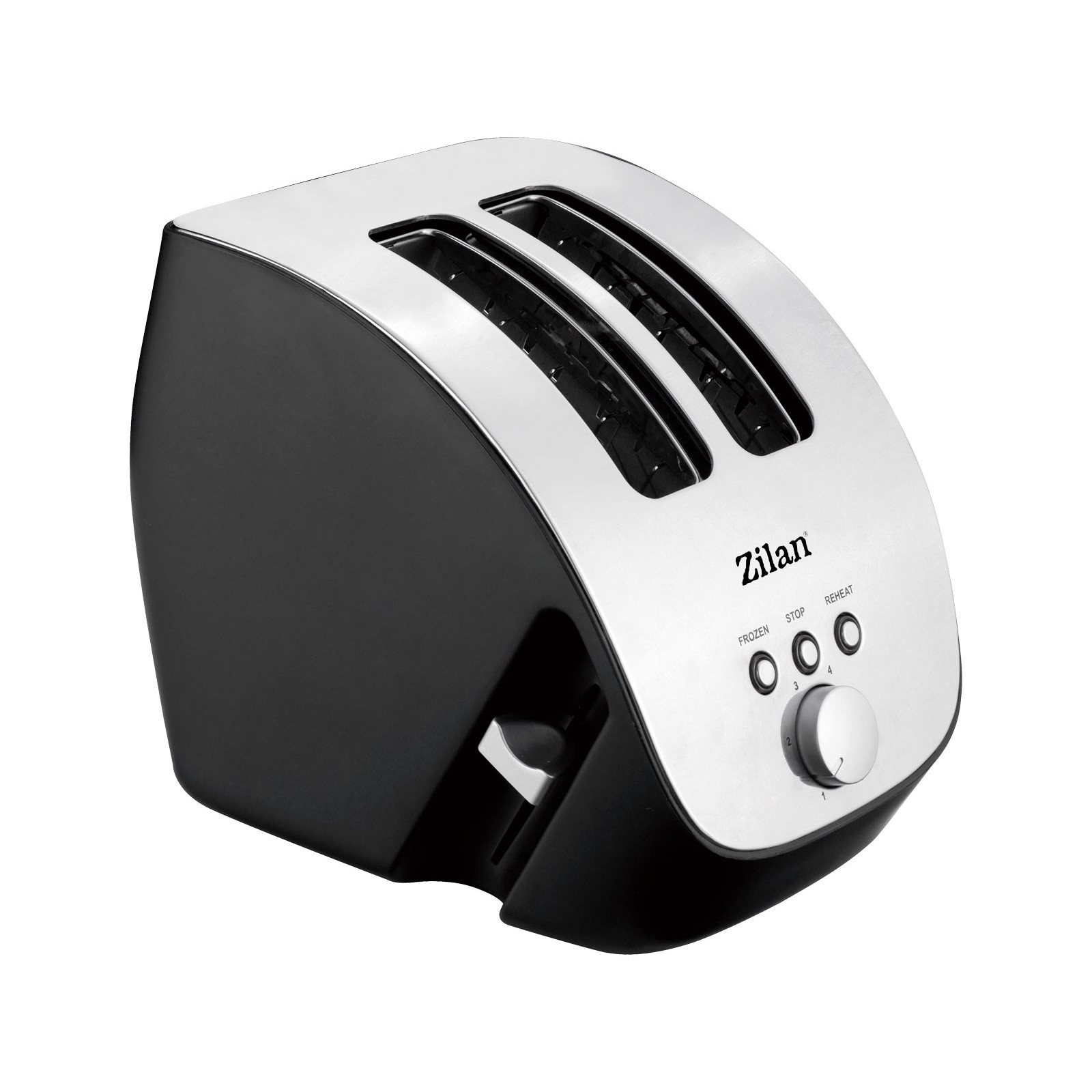 Prajitor de paine ZILAN ZLN-2690 - 2 felii, 6 nivele rumenire, 1000W, negru/ inox