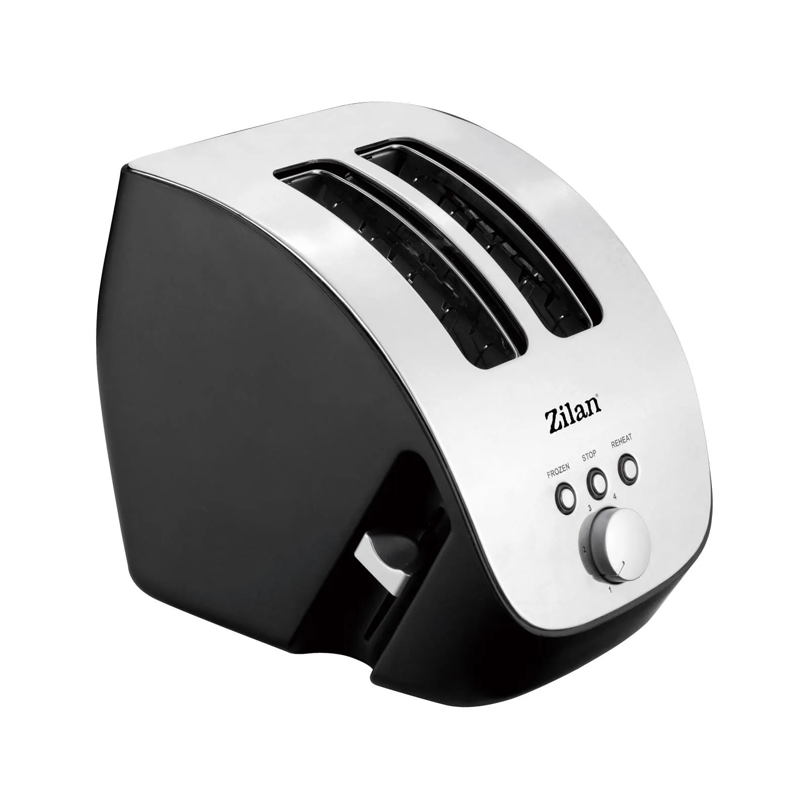 Prajitor de paine ZILAN ZLN-2690 - 2 felii, 6 nivele rumenire, 1000W, negru/ inox