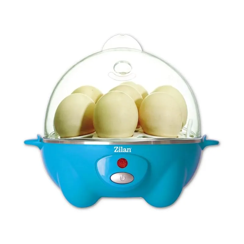 Fierbator de Oua Electric ZILAN ZLN-8068, 360W, Capacitate 7 Oua, Design Modern Albastru